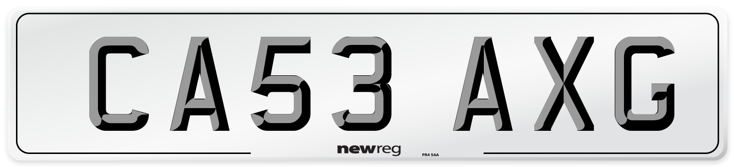 CA53 AXG Number Plate from New Reg